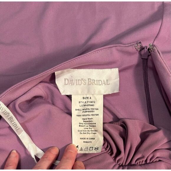 NWT David’s Bridal formal dress, bridesmaid, prom, wisteria/purple halt… - Picture 11 of 12